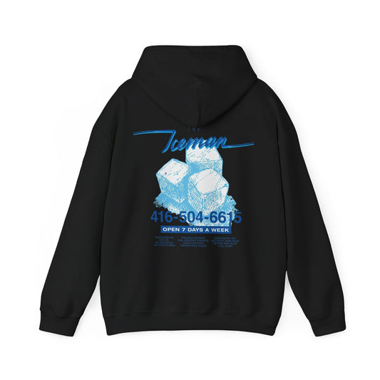 ICEMAN Blue Graphic Black Hoodie